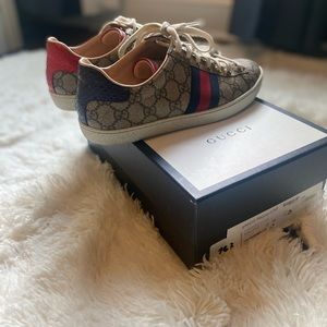 Red &Blue GG(Gucci) New Ace Sneakers, Size 8